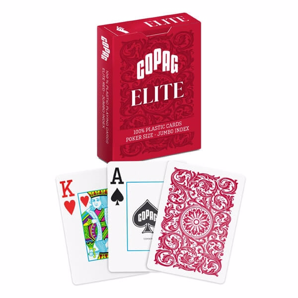 Billede af Copag 100% Plastic Poker Elite Jumbo, Rød