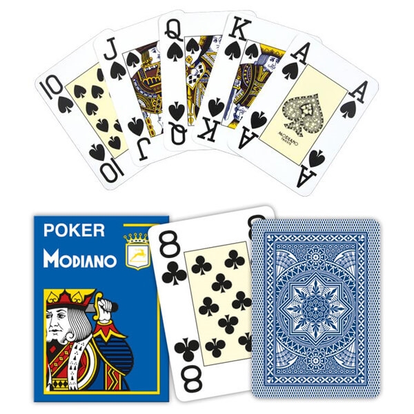 Se Modiano Poker Cristallo Mørkeblå, Jumbo hos Pokershop
