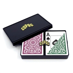 Copag 100% Plastic Poker Grøn/Bordeaux, Double Deck