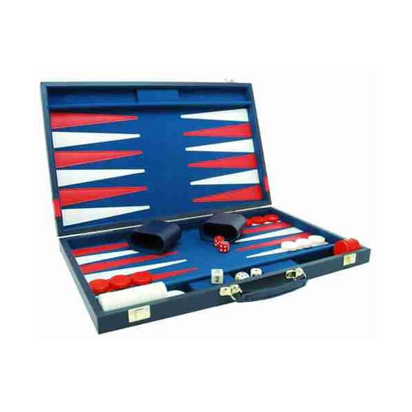 Køb 46 cm Backgammonspil, Blå - Pris 399.00 kr.