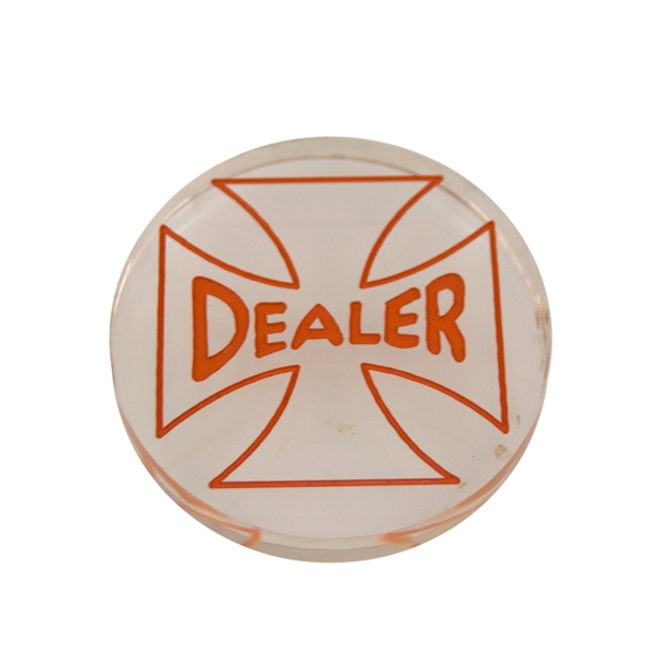 Billede af Dealer Button, Klar/orange Akryl