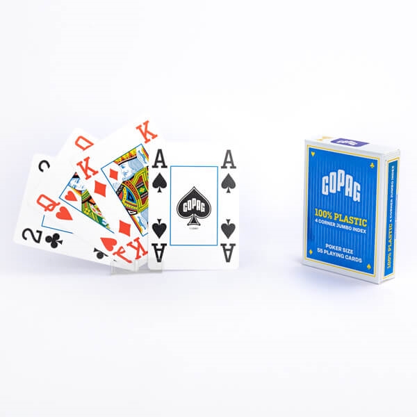 Billede af Copag 100% Plastic Poker 4 Corner Jumbo, Blå