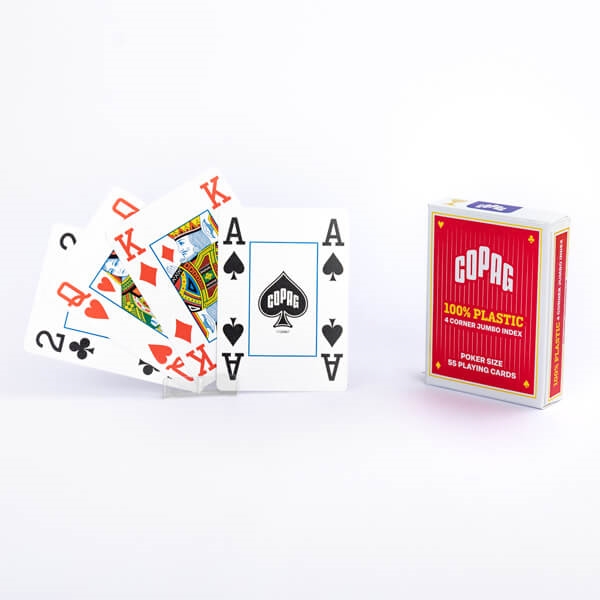 Billede af Copag 100% Plastic Poker 4 Corner Jumbo, Rød