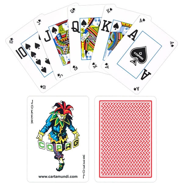 Se Copag 100% Plastic Poker - Dual Index, Rød hos Pokershop