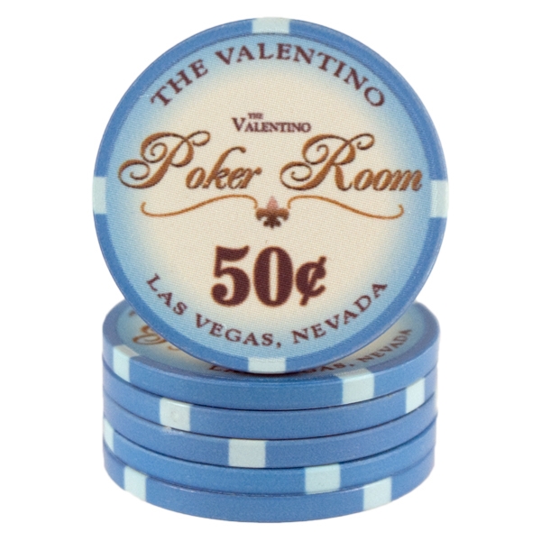 Se Valentino Poker Room Lyseblå 50 cent hos Pokershop